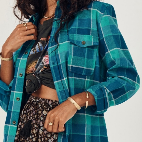 Spell Tops - FSOT Maverick Ocean flannel shirt Large - Trades